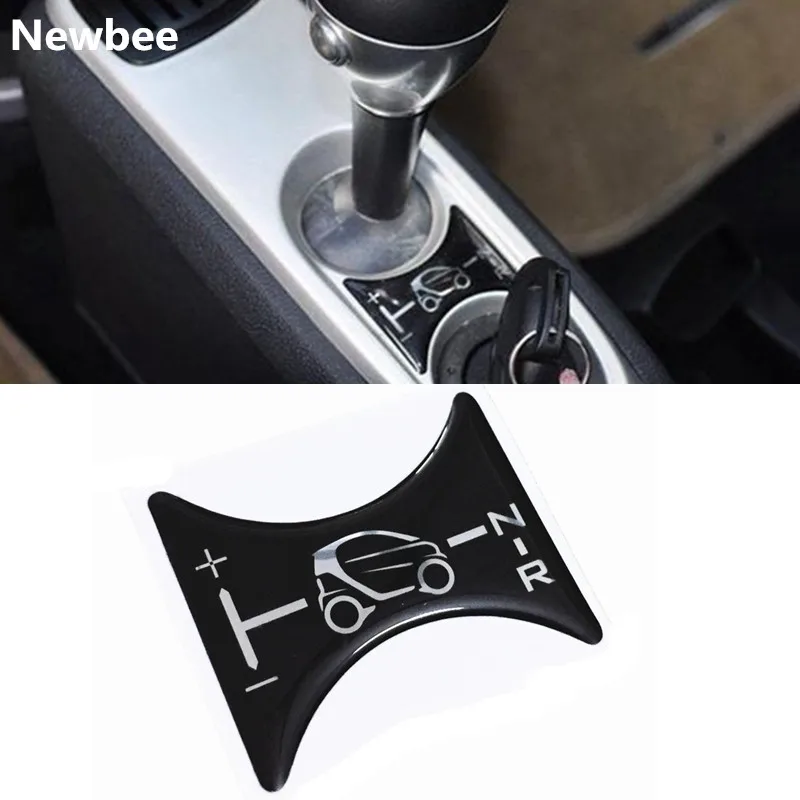 

Newbee 3D Gel Car Sticker Gear Shift Knob Panel Decoration Decal Emblem Badge For BENZ SMART FORTWO 451 BRABUS 2007-2014 Logo