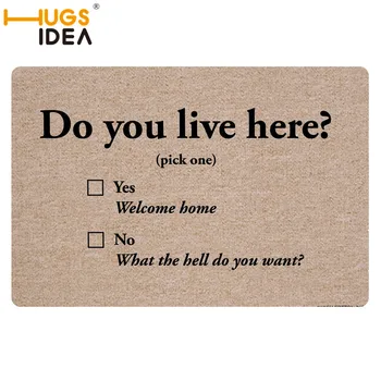 

HUGSIDEA Creative Bedroom Rugs and Carpet Do You Live Here Go away Cats Dog Paws For Indoor Kids Room Door Pads Mats Home Tapete