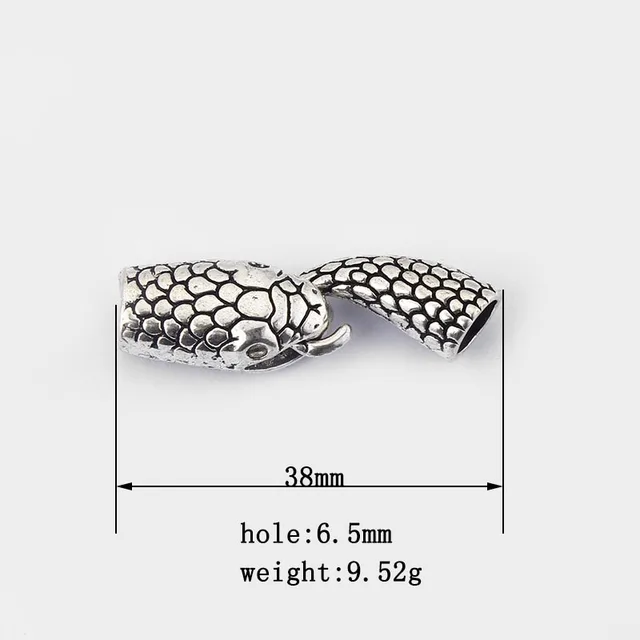 2sets Fashion Hook Clasp Wolf Snake Crocodile Head And Tail Hook Clasp For 12*6mm 6/8mm Leather Cord Bracelet Necklace Making 6
