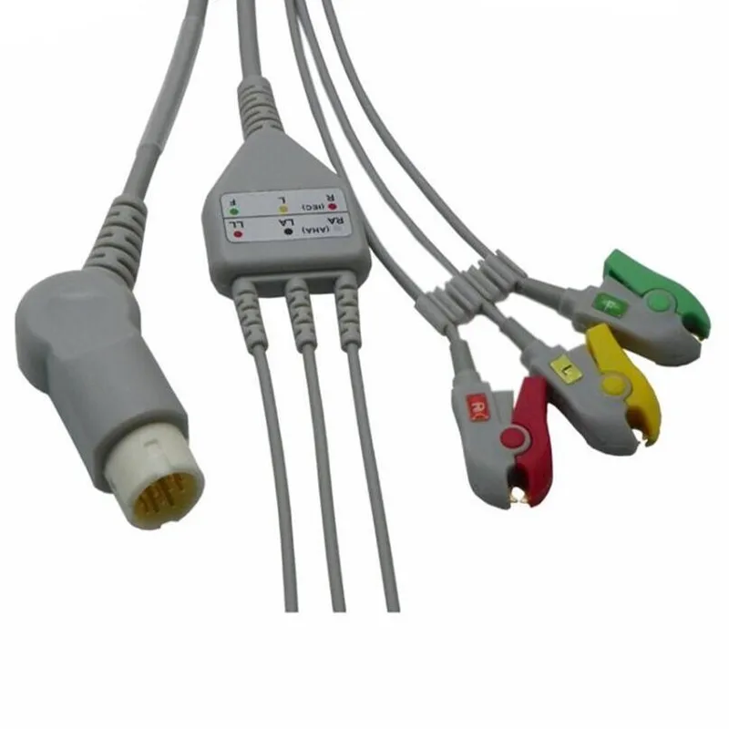 Совместим с Philips/HP 12Pin MP20/30/VM6 монитор пациента ECG кабель один кусок 3 провода Leadwires