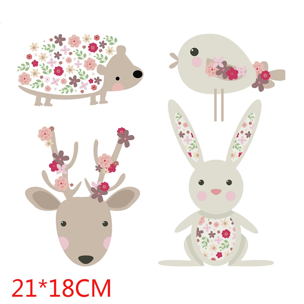 

Cute cartoon bird beer rabit Patches Heat Transfer Iron On Patch A-level Washable Clothes Stickers Easy Print By Household Irons