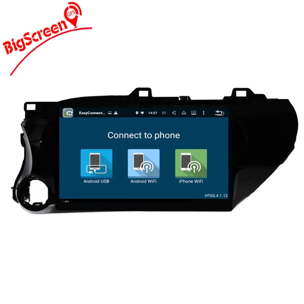 Top Android 7.1 10.1"Inch 2 Din Car No DVD Player GPS Navigation For Toyota Hilux 2016 2017 Radio Steering Wheel Controls Free Map 5