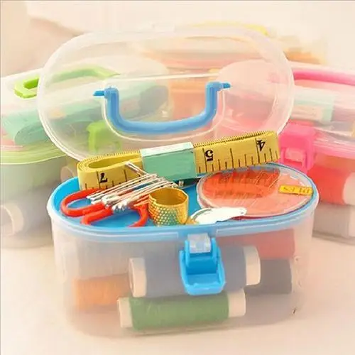

Thread Threader Needle Tape Measure Scissors Thimble Sewing Kit Needlework Box hot sale