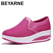 BEYARNE/Женская обувь; повседневные кроссовки на платформе; женская Вулканизированная обувь; женская обувь из сетчатого материала; женская однотонная обувь; большие размеры 35-43