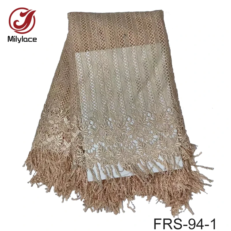 Special design Ghana lace fabric water soluble lace fabric