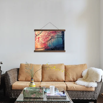 

Scroll painting modern wall art decoration about the beautiful forest panoramic pictures HD printed on canvas for living room