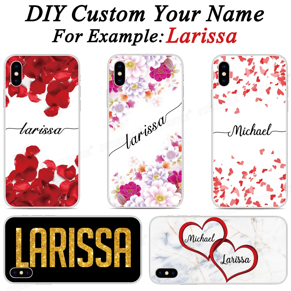 

Customize Personalized Name Text Gift Soft TPU Phone Case For Samsung Galaxy S10 Lite S8 Active S9 Plus Custom Silicon Cover