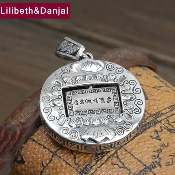 

Ethnic Buddha Pendant 100% Real 925 Sterling silver fine Jewelry for Men lucky Heart Sutra Lotus Necklace Pendant 2018 P65