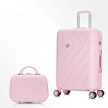 14+ 20 22 24 2" дюймов Дамский чемодан багаж пара багажная сумка, ABS чемодан на колесиках