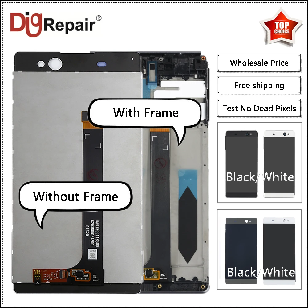 

AAA For Sony Xperia XA Ultra c6 F3211 F3212 F3215 F3216 F3213 LCD Display Touch Screen Digitizer For sony xa ultra display Frame