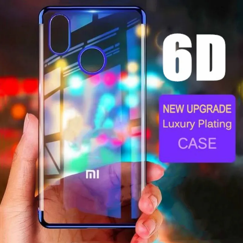 

Luxury Plating TPU Phone Case For Xiaomi Mi 9 SE 8 A2 Lite Redmi K20 Pro Note 7 6 5 Pro 5 Plus 6A Transparent Back Case Covers