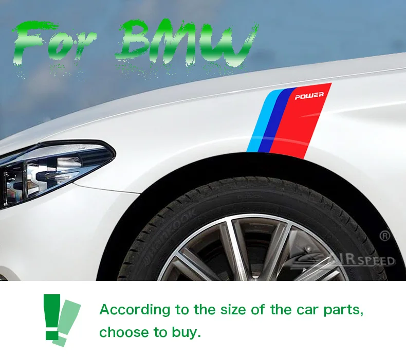 Airspeed Car Stickers M Performance Auto Sticker Side Fender decal Accessories for BMW E46 F30 E90 E60 F20 F10 E36 E39 E87 E70   (1)