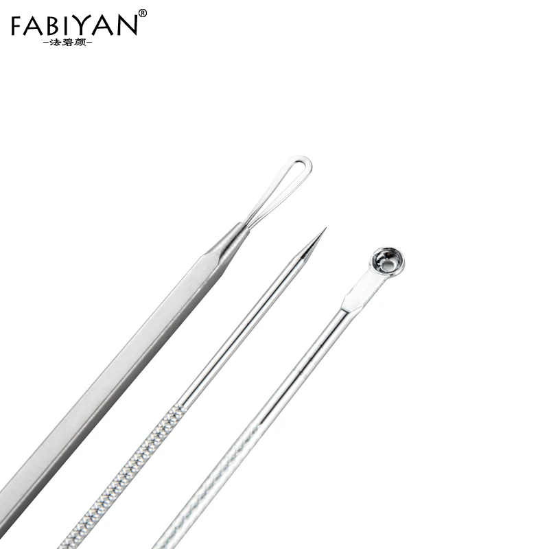 

3PCS/Set Stainless Steel Blackhead Whitehead Comedone Extractor Acne Needles Blemish Cleaner Pimple Remover Tools Face Skin Care