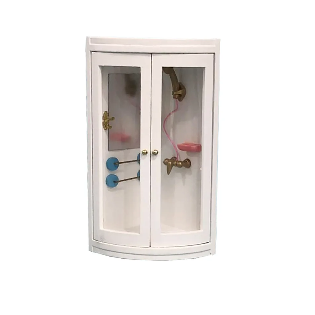 

1:12 Dollhouse Miniature Furniture Simulation White Bathroom Shower Room Dollhouse Accessories Mini Decoration Kids Toys A514