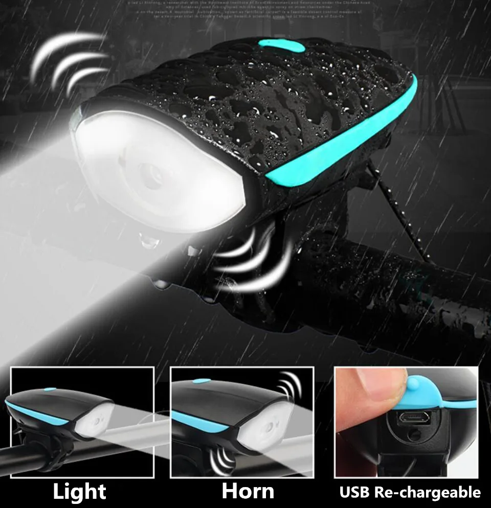 Cheap bicycle light+ bell Cycling Bike Bicycle flashlight front lights led Handlebar Ring Horns horn Electronic Alarm Bell Sound F1024 10