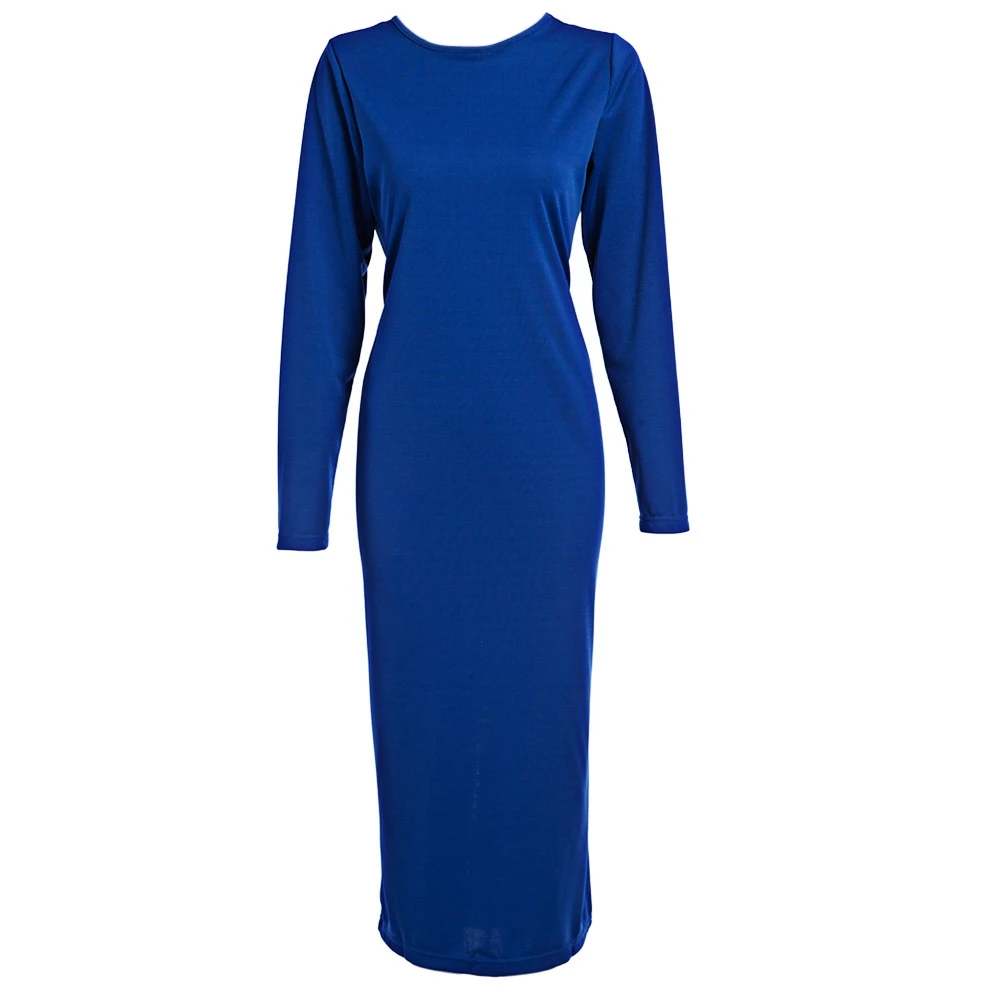 VESTLINDA Bodycon Sheath Dress Little Black Long Sleeve Party Dresses Women Back Full Zipper Robe Sexy Femme Pencil Tight Dress 40