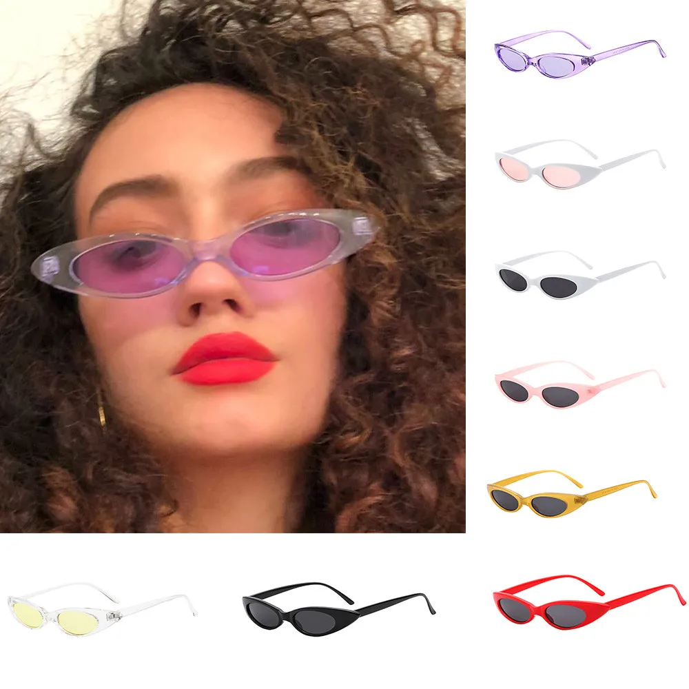 

1 Pair Sunglasses Retro Vintage Clout Cat Unisex Sunglasses Rapper Oval Shades Grunge Glasses for travel and go out to use #7