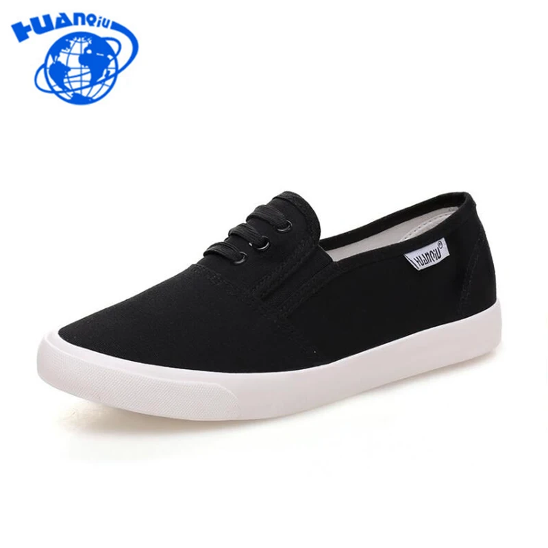 

HUANQIU Fashion Women Canvas Shoes Concise Low Top Casual Flat Student Shoes Lace Up Solid Canvas leisure Women Shoes G43