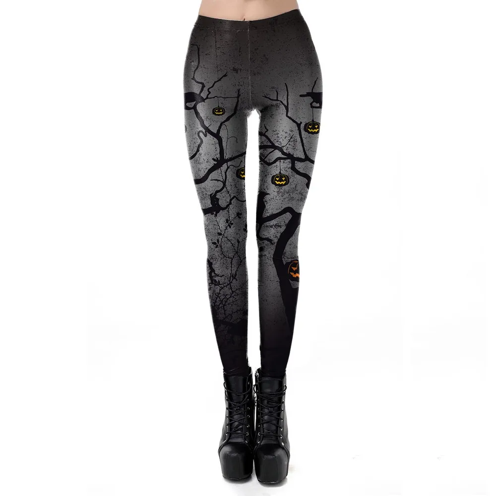 

Womens Printed Halloween Leggings The Nightmare Before Christmas Cosplay Leggin Slim Design Workout woman Pants Stretch Pants