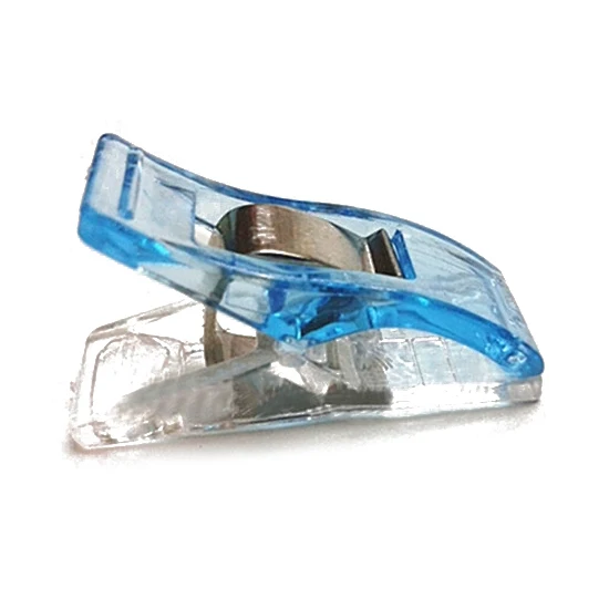 36Pcs Fabric Wonder Clips Clamps Holder Quilting Cloth Sewing Plastic Craft DIY Blue+transparent