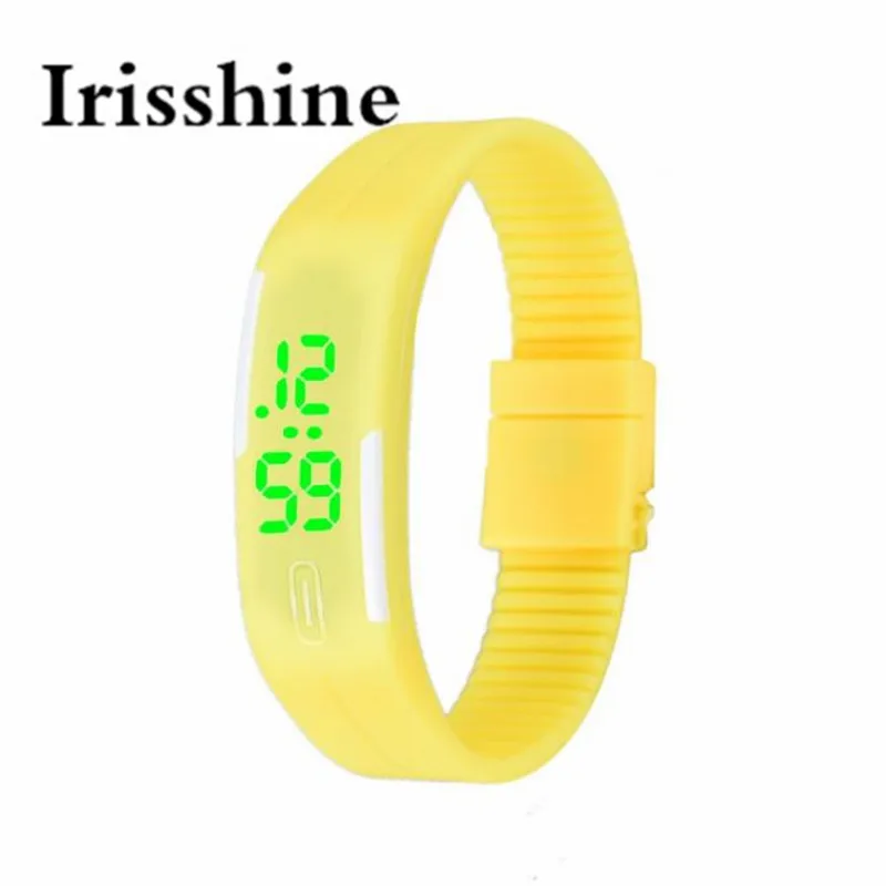 Бренд Irisshine i0800 роскошные мужские женские резиновые светодиодный часы Дата спортивный браслет цифровые наручные часы унисекс часы пара подарок - Цвет: Цвет: желтый