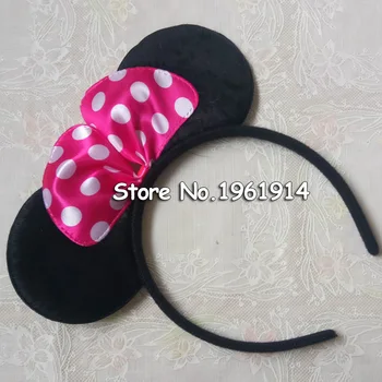 

Minnie Mouse Ears 30pcs Headbands Black Red Polka Dot Bow Party Favors Headband Children Birthday Halloween ChristmasHeadwear