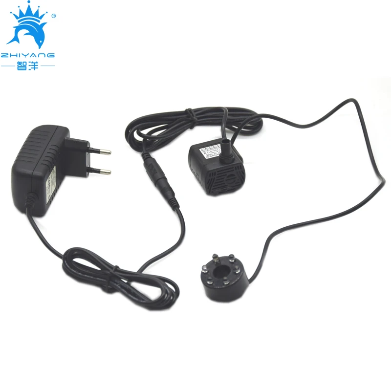 

Submersible Water Pump Aquarium Fish Tank Fountain Pond Pump wiht 6 LED lights DC 3W 12-24V 1PC EU US adapter plug