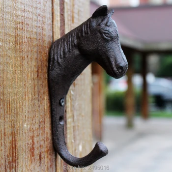 

Antique Vintage Cast Iron Wall Rack, Handcraft Coat Rack (Horse Head-one Hook)