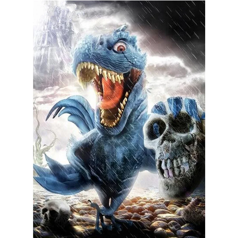 

5D, diy diamond painting, Dinosaur Skulls, cross stitch, full square /round Drill diamond embroidery sale, mosaic, crafts YU690