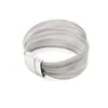 Stainless Steel Magnetic Clasp Wide Mesh Bracelet Silver Color for Women 1 Piece Jewelry Accessory 3