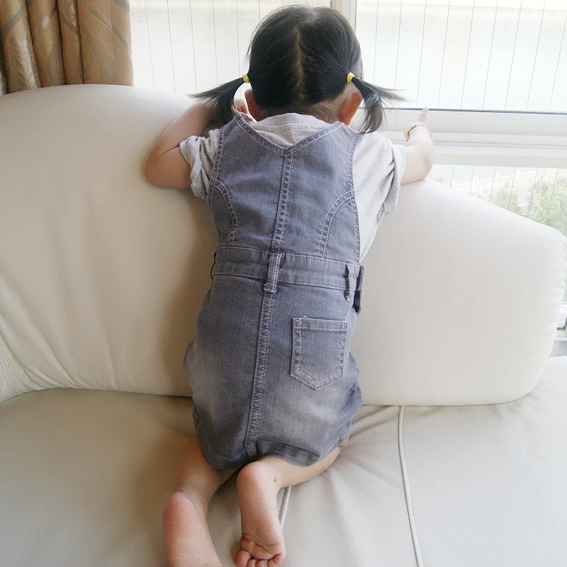 12 Baby Girls Jeans Dresses Denim Jumpsuits Suspender Mini Sundresses Newborn Baby Overalls Bebe Straps A-line Children Clothing