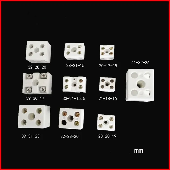 

2 ceramic terminal block / high temperature insulated ceramic terminal /Long * wide * high=32*28*20/Inner circle