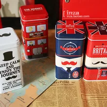 5 шт./лот, британский стиль, расписная коробка для хранения монет, коробка для хранения конфет, чехол для хранения конфет в лондонском стиле, железная подарочная коробка