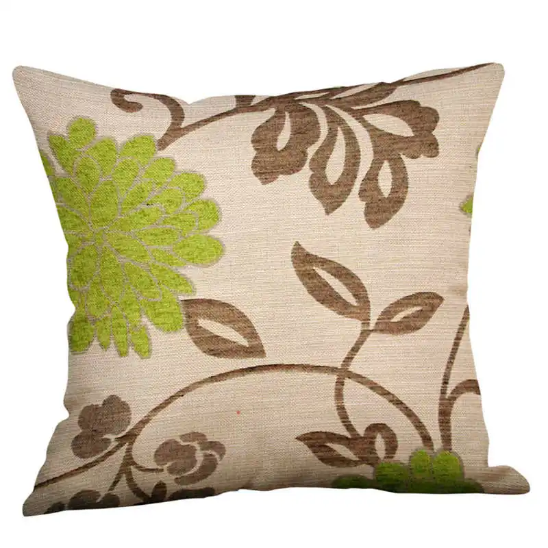 Green Lime Natural Cream Cotton Linen Pillow Case Sofa 4545 Cover pillow covers decorative embroidered Home Decor #3o11#f (7)