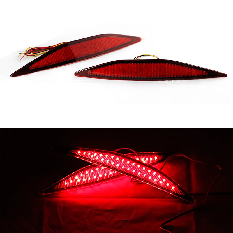 2pcs Car LED Rear Bumper Reflector Red Parking Warning Stop Brake Lights Tail Fog Lamp For 2013-2015 VW Volkswagen Golf 7 MK7 universal brake lights 48 led red car auto third brake lights fog stop rear tail warning lamp bulb for dc12v parking