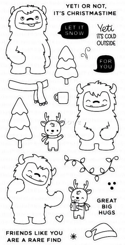 

Yeti or Not/Savage/Transparent Clear Stamps for DIY Scrapbooking/Card Making/Kids Christmas Fun Decoration Supplies