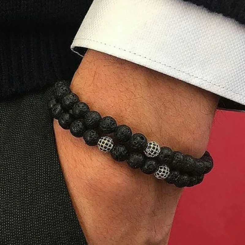 

2018 New Ball Bead Bracelets Classic Fashion Beaded Charm Stone Bracelets & Bangles For Men Fahion Jewelry Gift