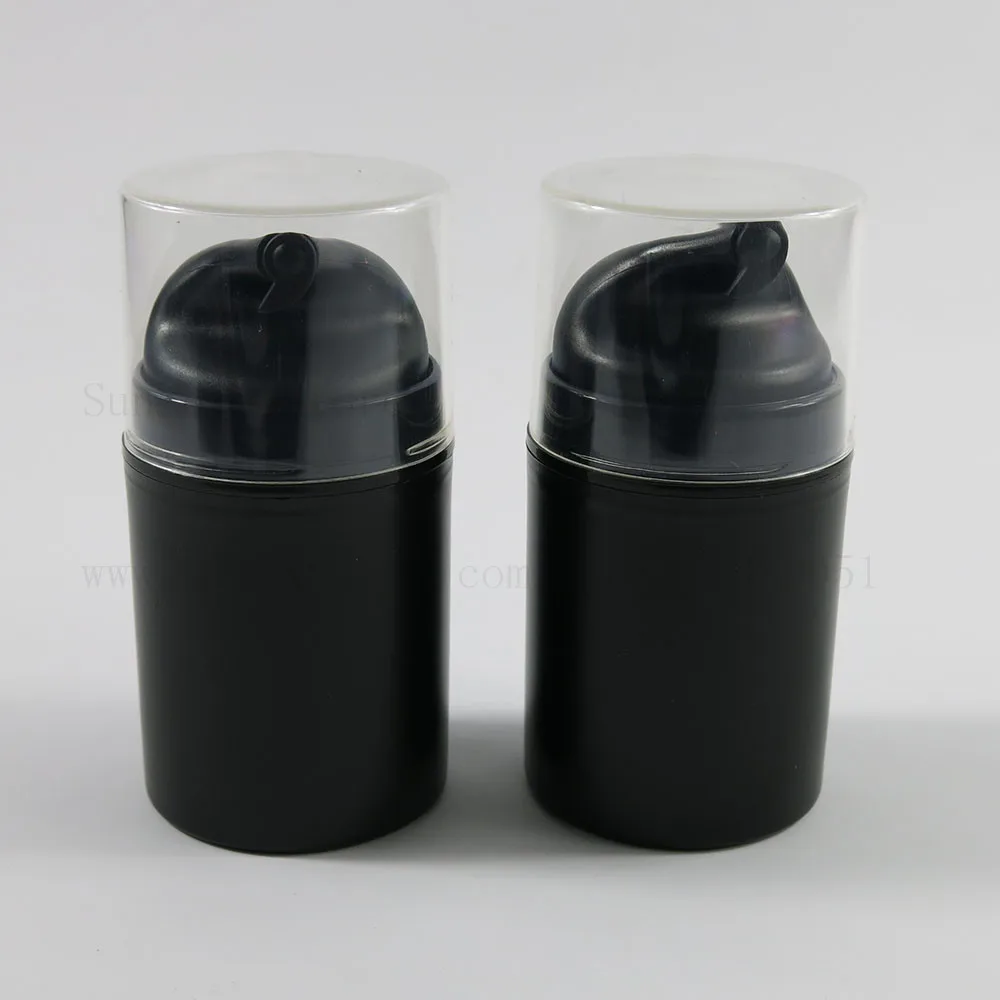 

12pcs 50ml PP Plastic Black Airless Pump Lotion Bottle Men Travel Portable Cosmetic Cream Vacuum Pump Refillable Container