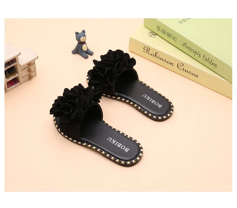 New Children Sandals Summer Flowers Shoes Princess Slides Girls Sandals Slippers Flip Flop Flat Open Toe Kids Beach Shoes