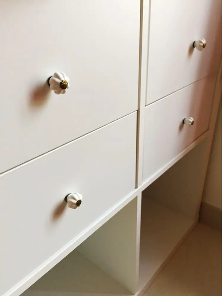 Set of 10 Pieces Ceramic & Metal Grey Pumpkin Drawer Pulls and Knobs Handmade Designer High Base Cabinet Handles and Knobs