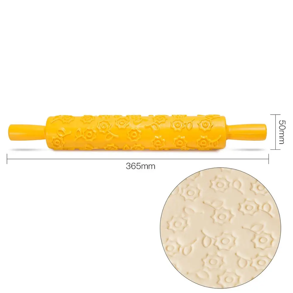 Pastic антипригарное помадка Скалка тиснение торт тесто ролик украшение торт ролик ремесла DIY кухонные инструменты для выпечки - Цвет: 12