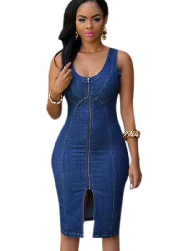 jean bodycon dress