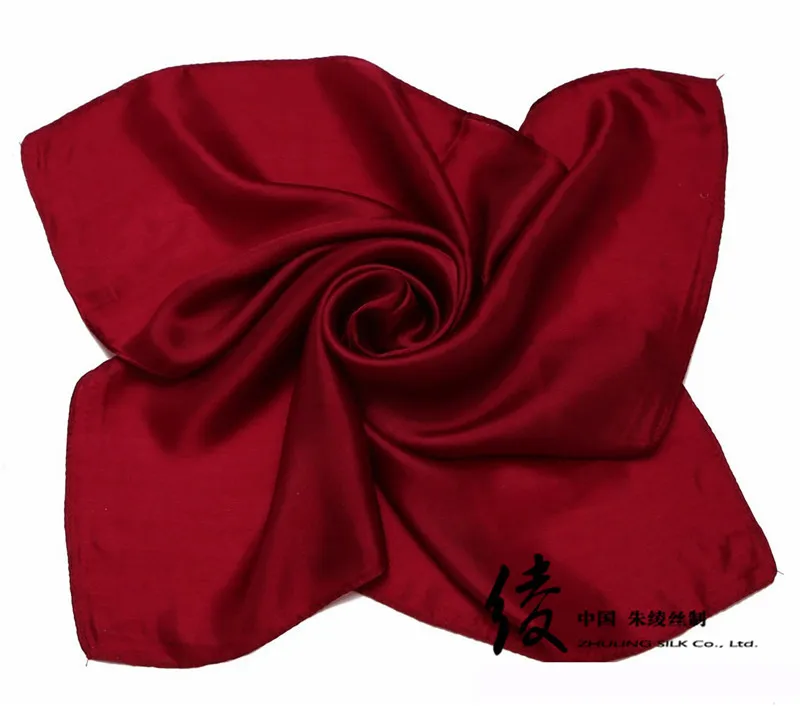 Модный Одноцветный Шелковый квадратный шарф для женщин Красная Бандана Платок атласный фуляр с принтом "Клоун" шарфы 53*53 см 5051 - Цвет: ZS905101