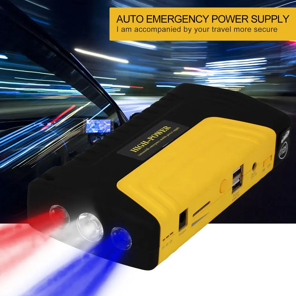 68000ma Multifunctional Portable Cars Auto Emergency Start Car Jump Starter Power Bank With Three Lights Engine Booster