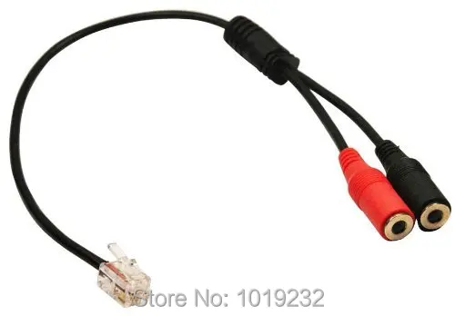 5 шт./лот Бесплатная доставка шт. Гарнитура PC3.5-RJ9 к RJ9/RJ10 адаптер-двойной 3 мм RJ9