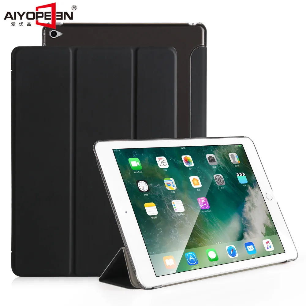 

case for ipad air 2,aiyopeen 3-fold pu leather smart wake up sleep with matte translucent magnetic flip stand for apple ipad 6