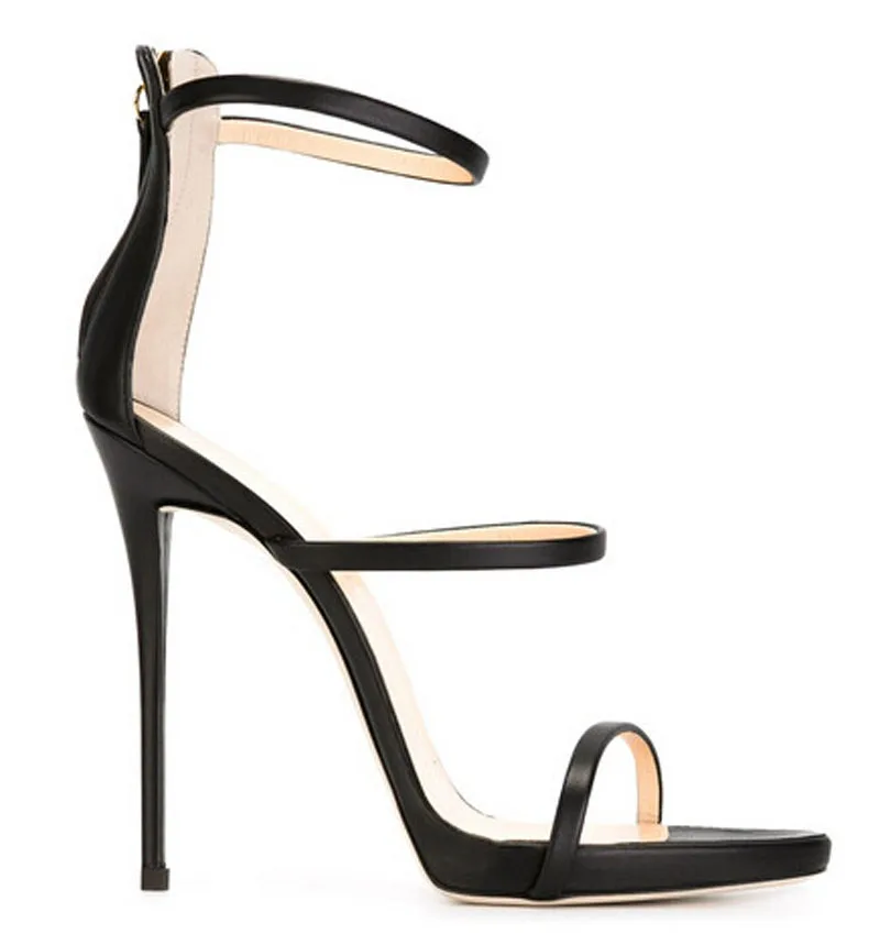 Black heels 3 straps Clearance