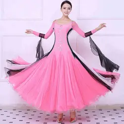 Для женщин Костюмы для бальных танцев танцевальная Платья для женщин новый индивидуальный заказ с длинным рукавом Вальс Танго Костюмы для