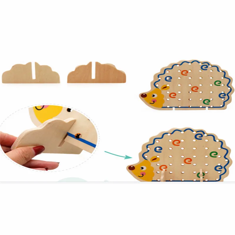 20X Wooden Fruit Hedgehog Creative Threading Lacing Stringing Beads Building Toys for Early Education | Игрушки и хобби