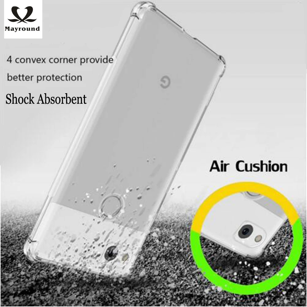 MAYROUND Four Corners Thicken Shockproof Air Cushion Case For Google Pixel Clear Camera Protection 2 XL Cover |